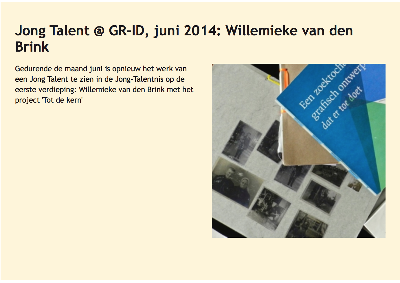 Jong Talent GR-ID groningen Willemieke van den Brink Grafisch ontwerp social design echter ontwerp